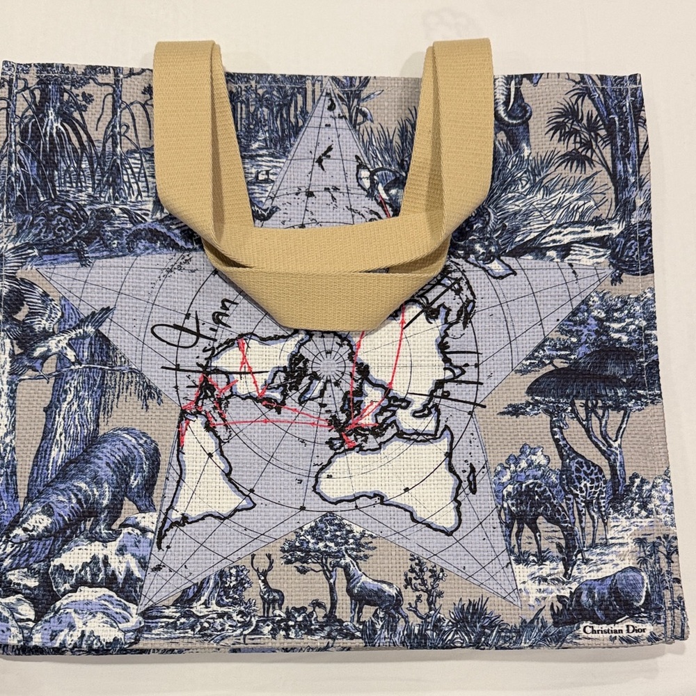 Dior Around The World VIP Blue and Tan Tote